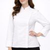 chaqueta cocina mujer blanca profesional espalda transpirable uniforme chef