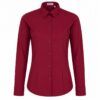Camisa mujer manga larga burdeos Roger Alameda Slim Fit para uniforme profesional