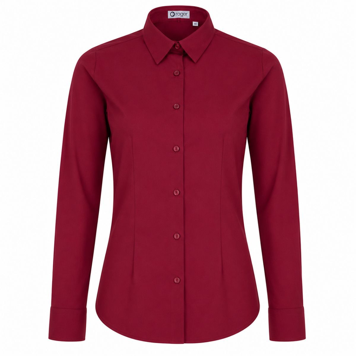 Camisa mujer manga larga burdeos Roger Alameda Slim Fit para uniforme profesional