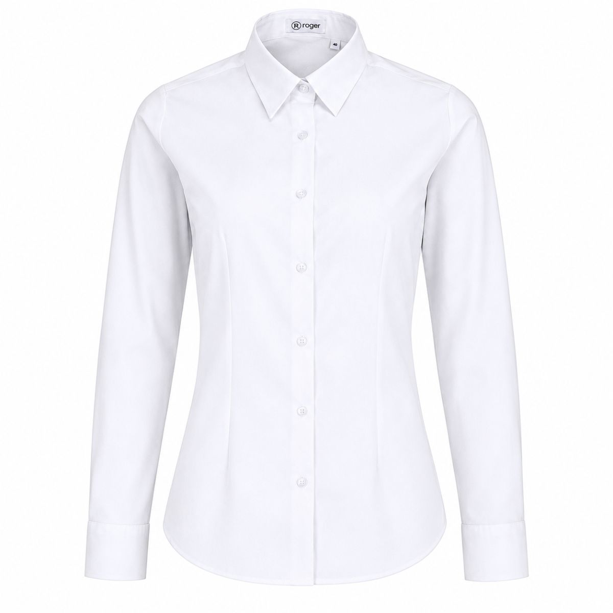 Camisa mujer manga larga blanca Roger Alameda Slim Fit para uniforme profesional