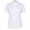 Camisa profesional blanca de mujer Roger modelo ELENA con cuello Mao y manga corta