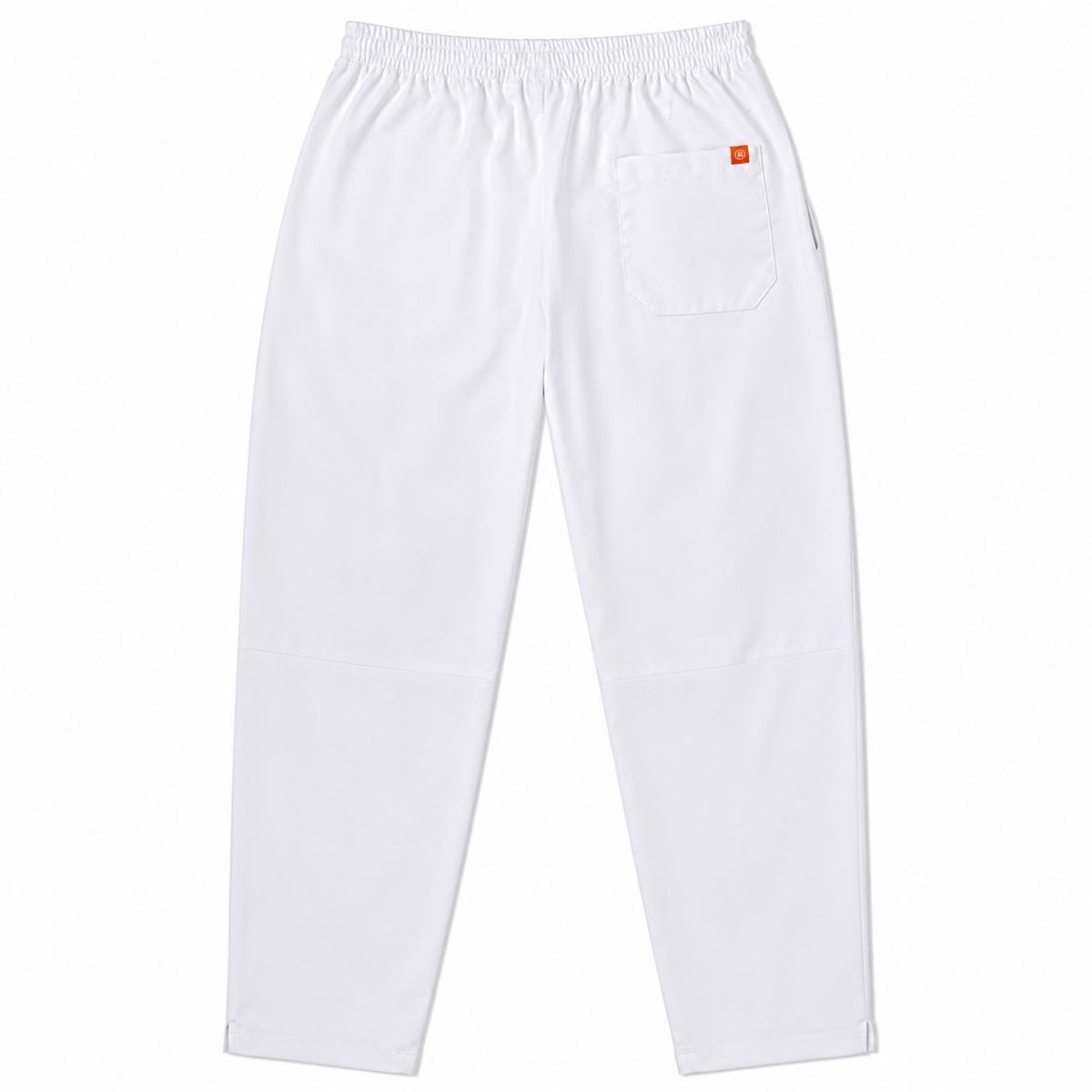 Pantalón laboral unisex blanco Roger de microfibra elástica con bolsillos funcionales