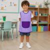 Baby escolar de verano vichy morado para guardería