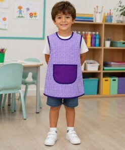 Baby escolar de verano vichy morado para guardería