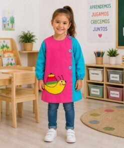 Babi Infantil Apertura Lateral Caracol en tejido Popelín Galaxy para guardería