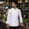 Chaqueta de cocina hombre blanca Mistral Roger con manga larga y espalda transpirable