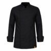Chaqueta de cocina hombre negra Mistral Roger con manga larga y espalda transpirable