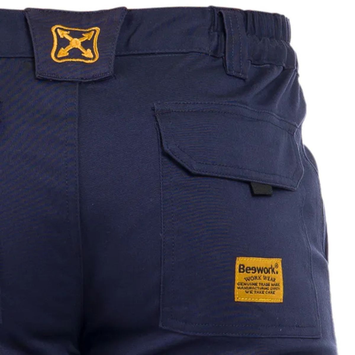 Pantalón elástico corte slim TRACK BEEWORK.WEAR azul navy multibolsillos