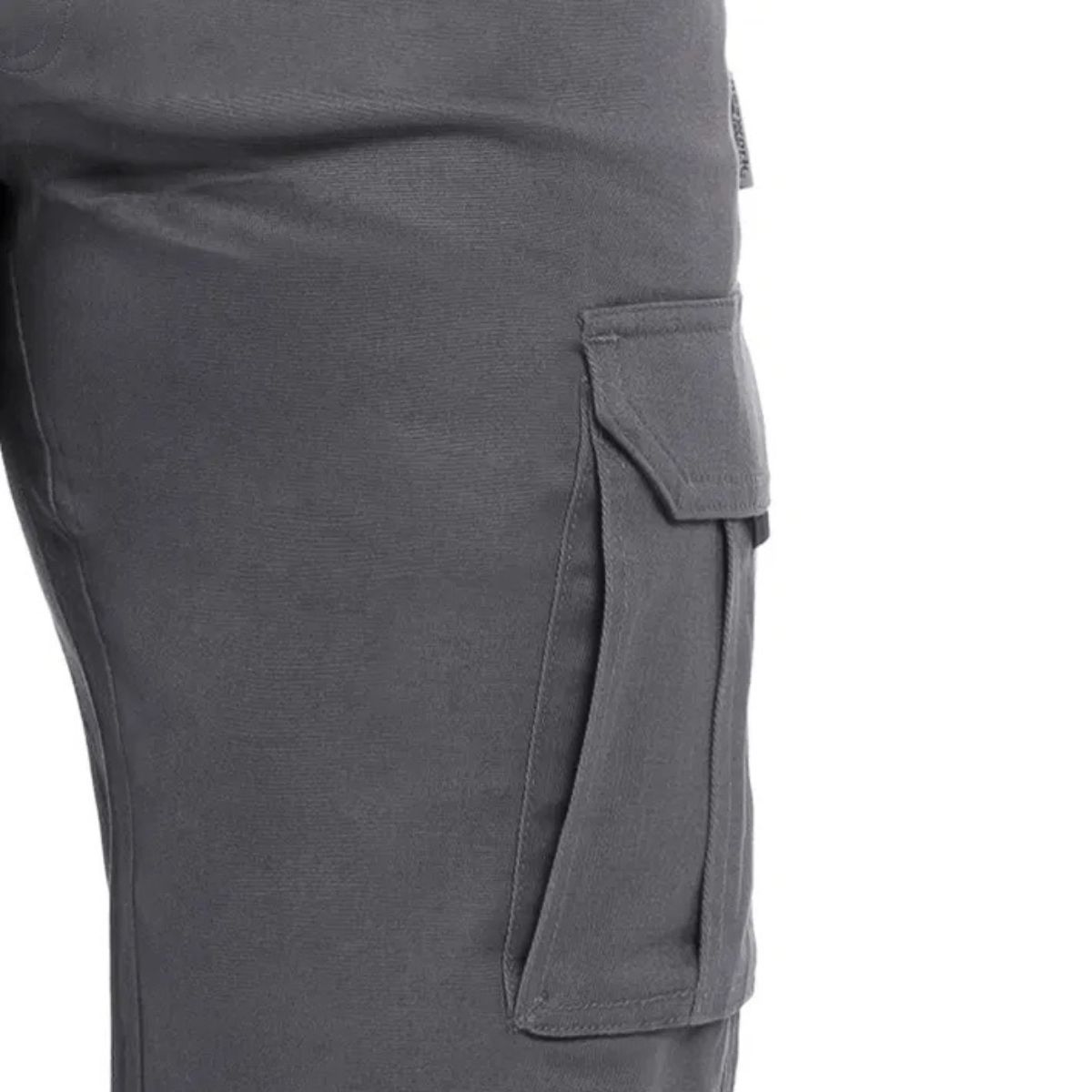 Pantalón elástico corte slim TRACK BEEWORK.WEAR gris medio multibolsillos